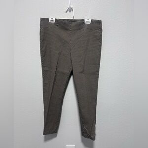 Rafaella Tan Black Plus Size Geometric Print Pants Size 16